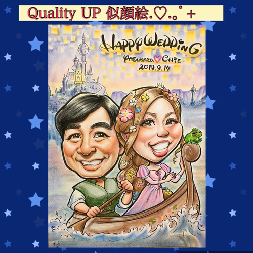 結婚式♡ウェルカムボード♡プレゼントにも♪オーダーメイド似顔絵 ...