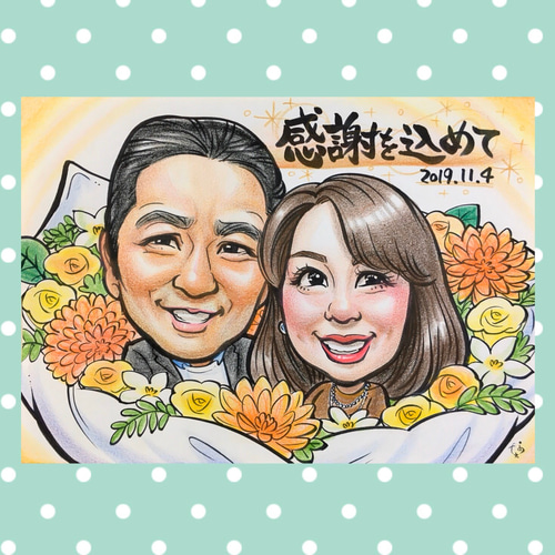 お誕生日＊母の日ギフトに＊お母さんお父さんへ＊プレゼント似顔絵 