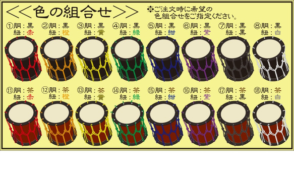 担ぎ桶太鼓ストラップ　【受注製作】【第7販】※16種類の色組合せ 5枚目の画像