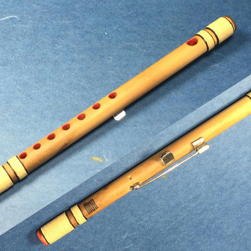 お囃子用・唄用天地巻篠笛ブローチ【受注製作】《再販》※名入れ