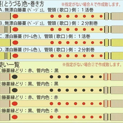 お囃子用･唄用天地巻篠笛ブローチ【受注製作】※名入れオプション対応 4枚目の画像