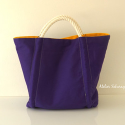 pear-shaped bag/紫×黄 2枚目の画像