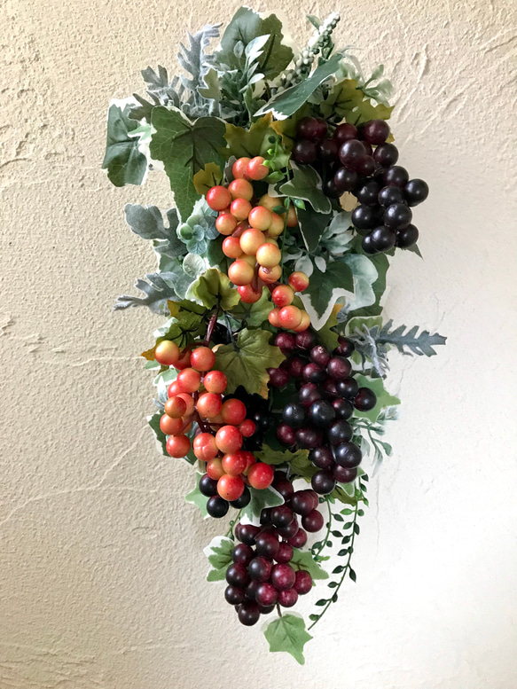 野ぶどうの壁飾り(フェイクグリーン) アートフラワー まりも猫 通販