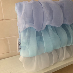 ふわふわオーガンジーのグラデーション移動ポケット/Blue 3枚目の画像