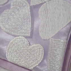 ハートの刺繍オーガンジーとシャンプレーシャンタンの上質移動ポケット/Purple 3枚目の画像