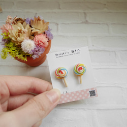 【新春福袋（Creema限定）】超軟Q小熊軟糖耳針+棒棒糖耳針(可客製顏色&可改夾式) 第6張的照片