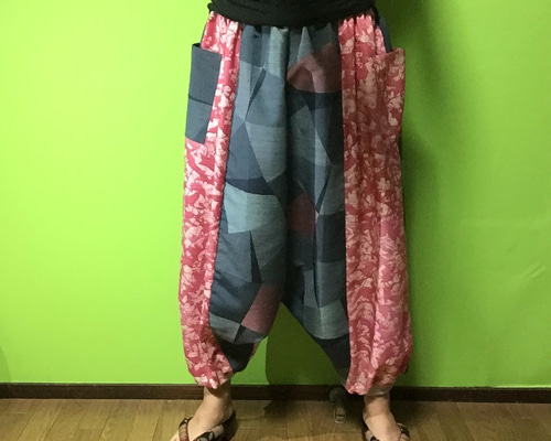着物リメイク　サルエルパンツ　セットアップ ワンランク上の着物リメイク教室 羽織りからサルエルパンツを