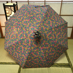 パゴダ日傘　de　着物　カラフル輪繋 2枚目の画像