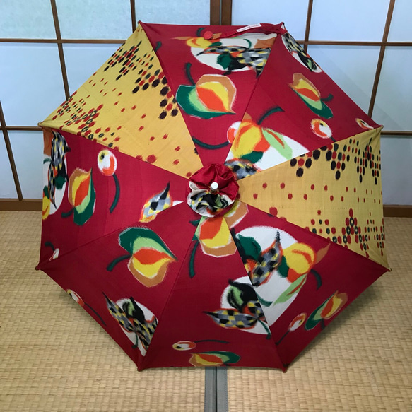 日傘  de  着物  銘仙「遊」 2枚目の画像