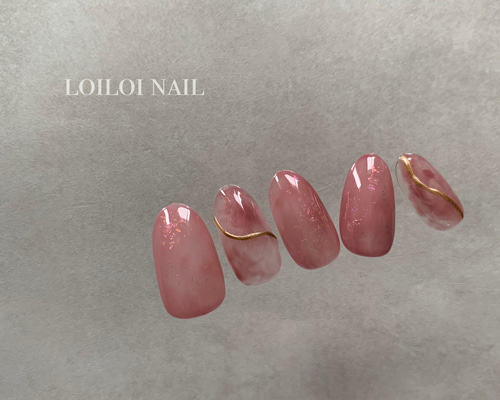 サイズオーダーネイルチップ ニュアンス インク オーロラ もやもや 秋空 もやもや インク ニュアンスネイル - Too Nail | minne