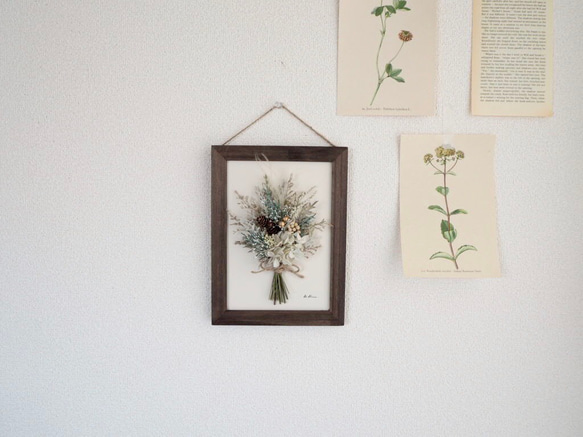 -冬の贈り物-Antique dry flower bouquet frame #1 1枚目の画像