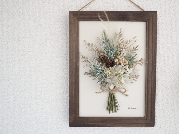 -冬の贈り物-Antique dry flower bouquet frame #1 2枚目の画像