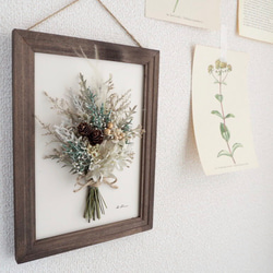 -冬の贈り物-Antique dry flower bouquet frame #1 5枚目の画像