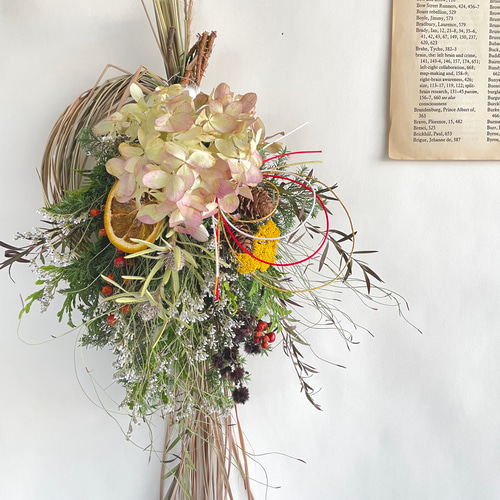 オーガニックレモングラスのお飾りスワッグ S size ドライフラワー Re