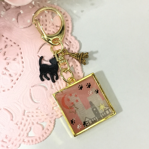 売れましたトランプ猫キーホルダーレジン