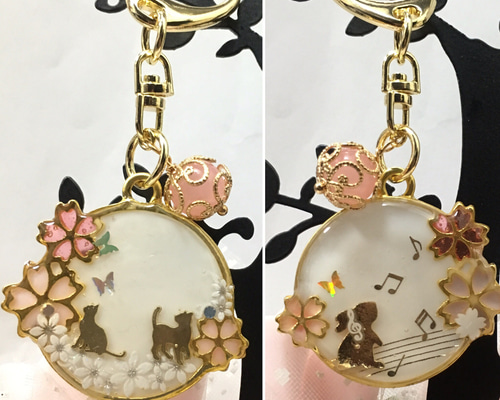 ♡桜と蝶♡シマエナガ　他レジンキーホルダー計13点 桜と蝶シマエナガ 他レジンキーホルダー計13点