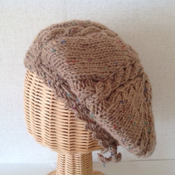 ケーブル編みボリュームベレー帽   M~L 2枚目の画像