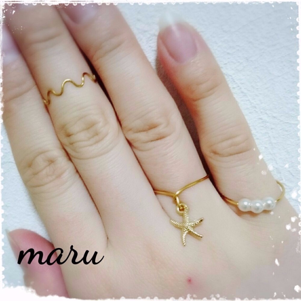 アーティスティックワイヤー リング 2つセット
