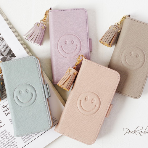 iPhone moon✳︎イニシャルチャーム スマイル ニコちゃん