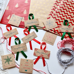 【ラッピングセット！】クリスマスの小袋、リボン、シールセット 2枚目の画像