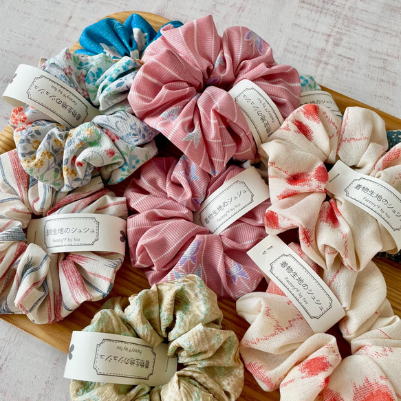 渋かわいい！レトロな着物生地のシュシュ 6枚目の画像