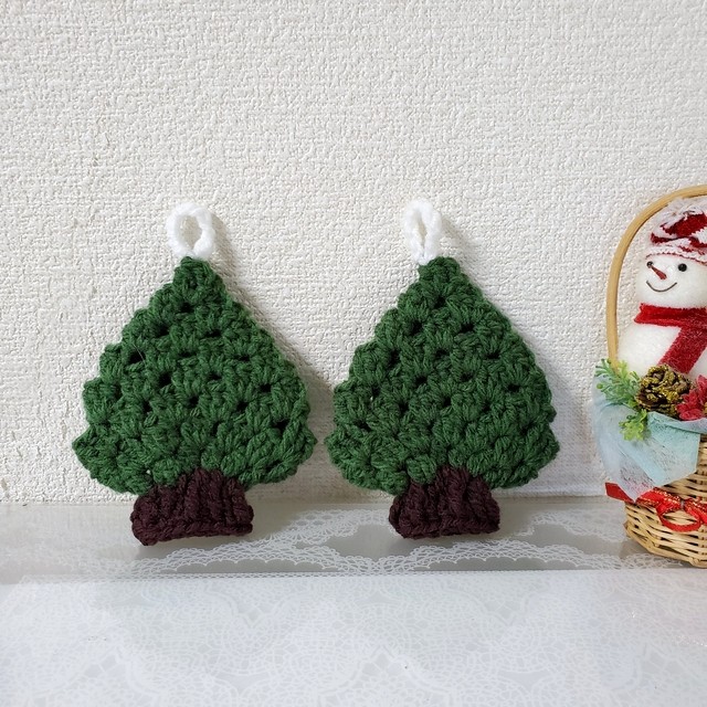 クリスマスツリーのアクリルたわし2個 その他キッチン小物