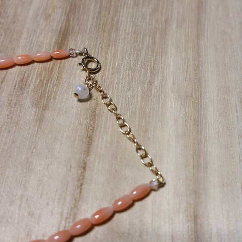 ピンクの風：日本の自然海水ピンクサンゴと日本のノート14K