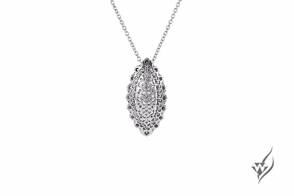 蕾絲造型 925銀K墬  Sterling Silver Pendant With Lace Design 第1張的照片