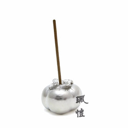 純銀 事事如意香插 Persimmon-shaped silver incense plug 第1張的照片