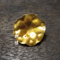 銀葉 - 純金荷葉 Lotus leaf-shaped gold plate 第2張的照片