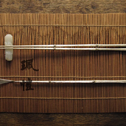 純銀 竹形香筷、香鏟 Bamboo-shaped silver incense utensil set 第1張的照片