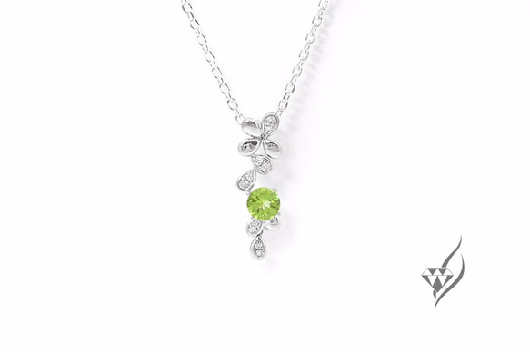 天然橄欖石 925銀K墬  Natural Peridot Silver Pendant 第1張的照片