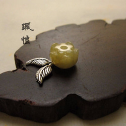 925銀 玉花香插 Silver and wood incense plug with flower design 第2張的照片