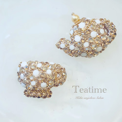 〜Teatime〜クリスタルキラキラな・ティーポット＆カップ　ブローチ　お誕生日プレゼントに、自分へのご褒美に 2枚目の画像