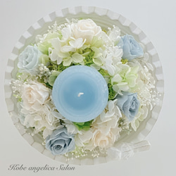 バラが届ける 優しいひと時~un moment doux　Blue~プリザーブドフラワー　アンティークブルー、ホワイトバ 2枚目の画像