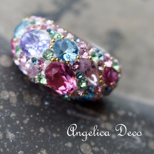 間も無く値上げ/パープルピンク フェミニン スワロフスキーグルーデコ