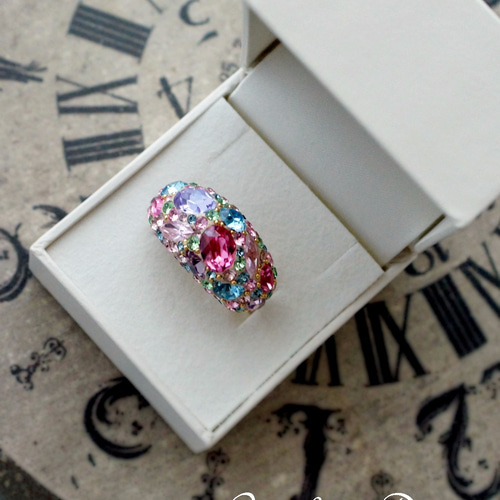 間も無く値上げ/パープルピンク フェミニン スワロフスキーグルーデコ