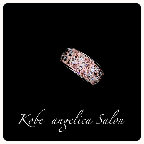 シルクピンクのフォークリング/2way・シャープな印象に甘い大人の女性のための指輪/  ニッケルフリー・高級ステンレスリ 4枚目の画像