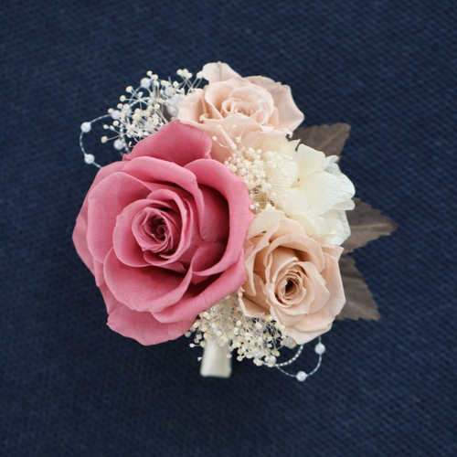 卒園式入園式卒業式入学式にプリザーブドフラワーコサージュ【シック
