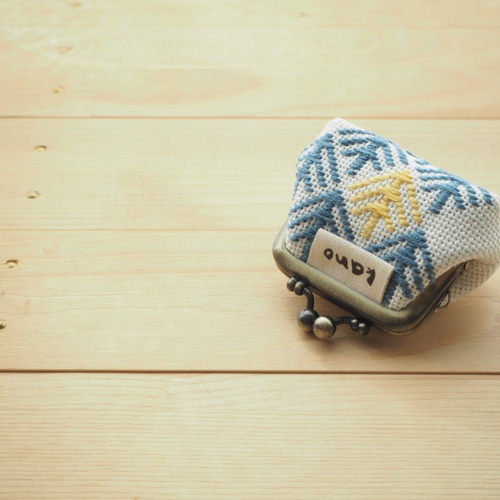 北欧風柄こぎん刺し がま口ミニぽーち。 がま口 kano 通販 12847343