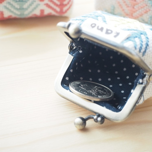 北欧風柄こぎん刺し がま口ミニぽーち。 がま口 kano 通販 12847343