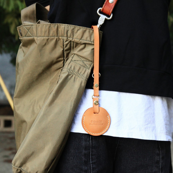 小橘皮 植鞣牛皮 Gogoro鑰匙套 / Gogoro鑰匙圈含掛繩 第5張的照片
