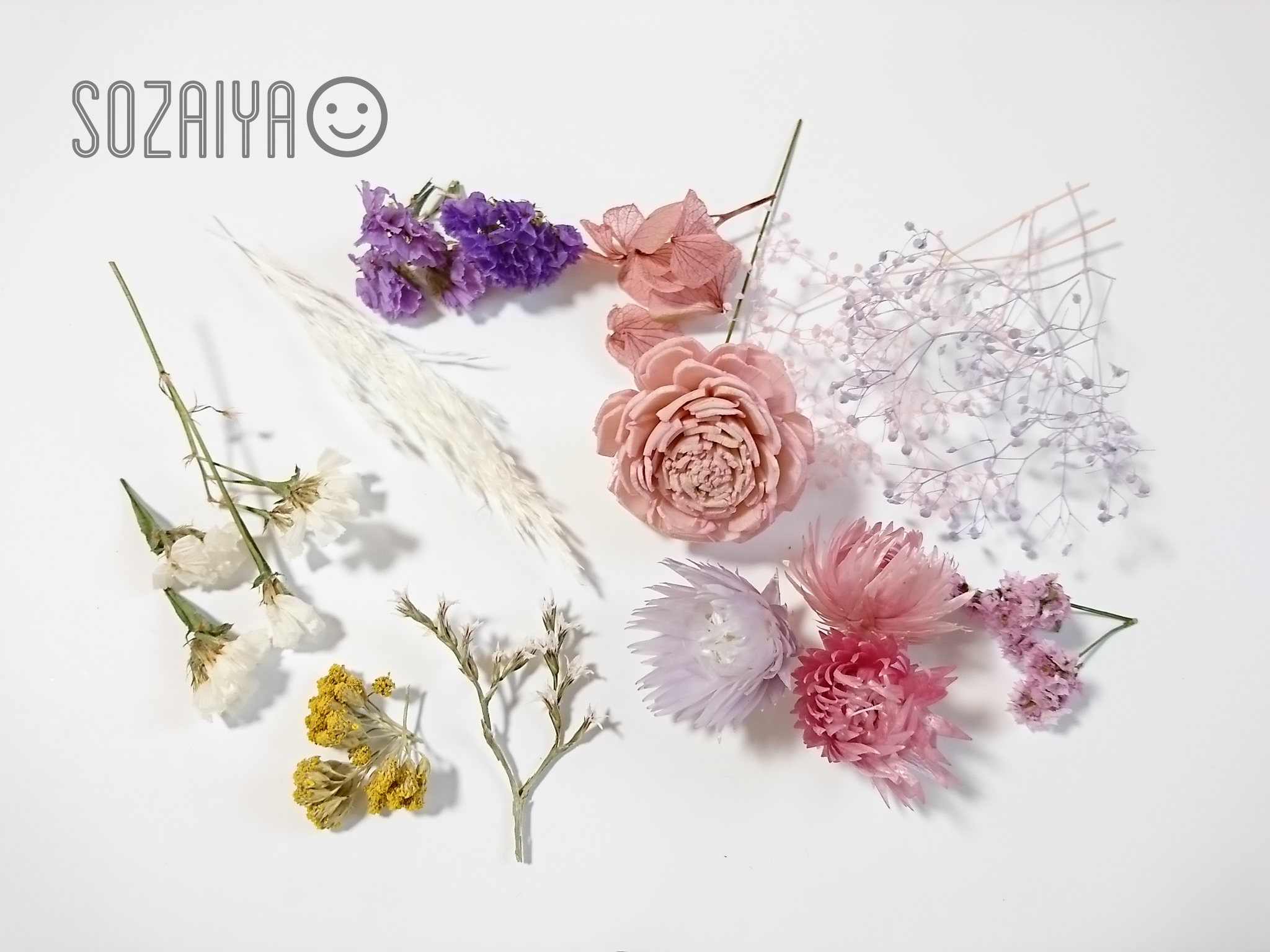 プリザーブドフラワー花材セット　まとめ売り 6色から選べる花材アソート 色々セット ドライフラワー