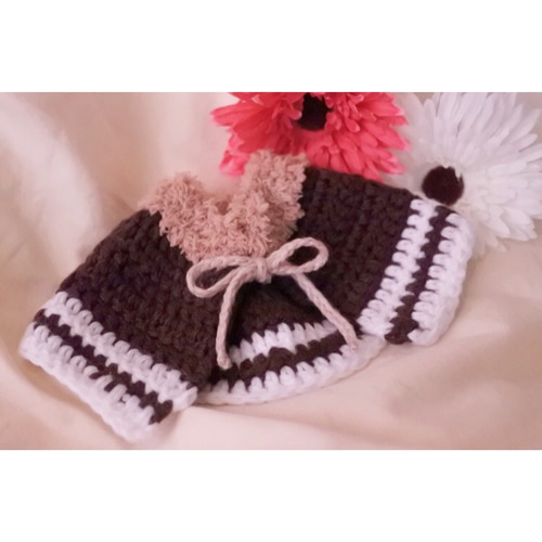 犬猫用＊手編みポンチョ《ブラウン》 ペット服・アクセサリー Nonchan