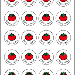 お名前シール【 トマト 】耐水シール丸サイズ 雑貨・その他 snowneko