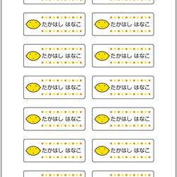 お名前シール【 レモン 】防水シール(食洗機対応)／Mサイズ 2枚目の画像
