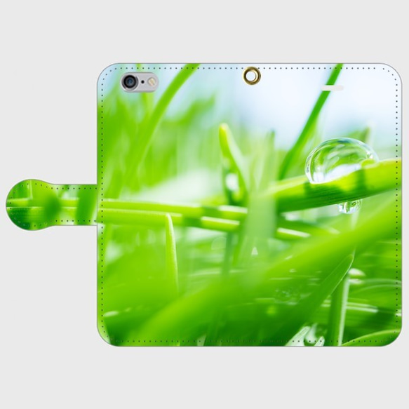 緑のしずく【iphone/android対応】手帳型スマホケース 2枚目の画像
