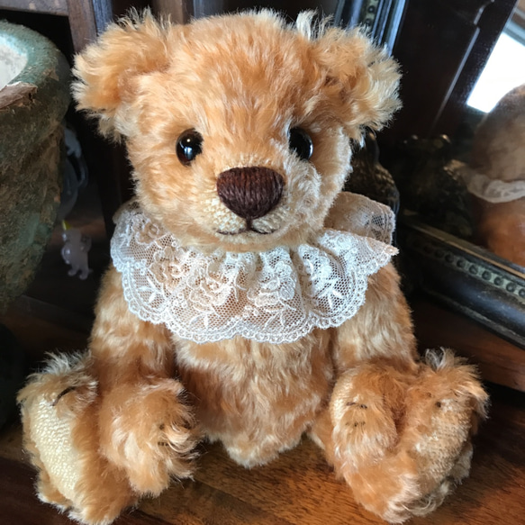 モヘアのテディベア 手染めのモヘアのテディベア No.5 ぬいぐるみ さりりんら 通販 9509977
