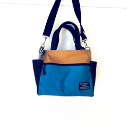 2way袋（藍色拼布和刺猬貼花③）1件 第6張的照片