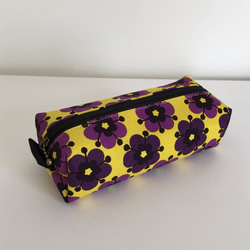 水平拉長的盒子袋（花卉圖案黃色和紫色）​​這將是最後一點 第1張的照片
